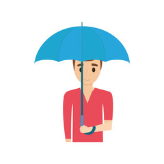 man under umbrella icon