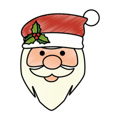 cute santa claus kawaii character vector illustration design