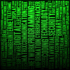 Cyberspace protection word cloud collage, business concept background