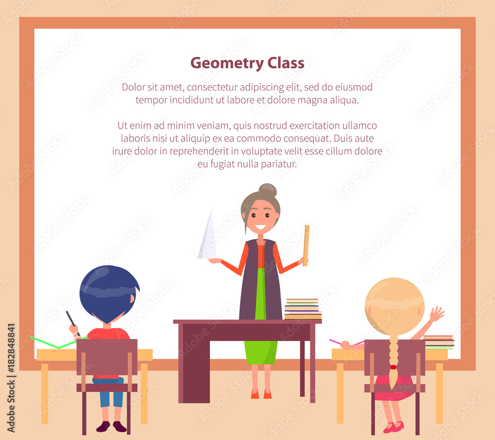 Poster Geometry Class Web Banner with Place for Text