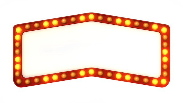 Red Marquee light board sign retro on white background. 3d rendering