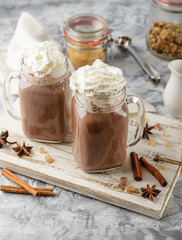 Hot chocolate with whipped cream