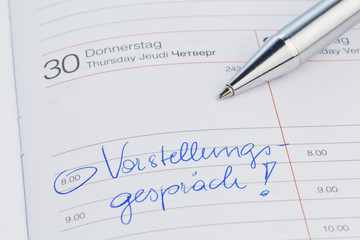 calendar entry interview