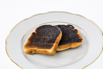 burnt toast slices of bread