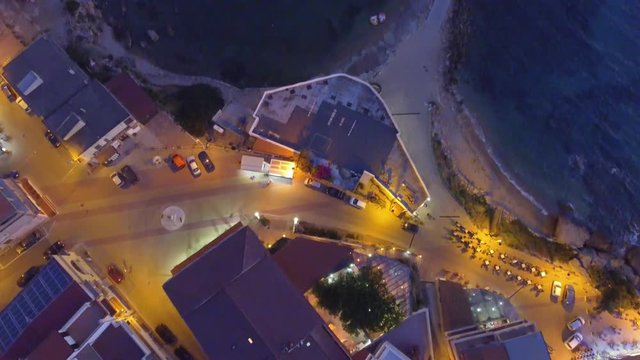 Aerial view of Fortezza Aragonese at sunset, Italy