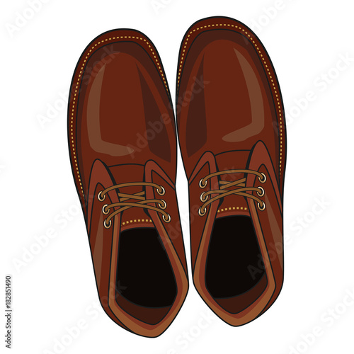“Mens leather shoes icon vector illustration graphic design” Stock
