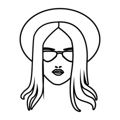Model woman fashion clothes icon vector illustration graphic design