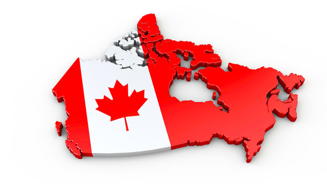 Kanada oder Canada 3D Karte oder Umriss
