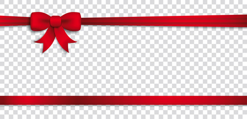 Card Red Ribbon Bow Header Transparent