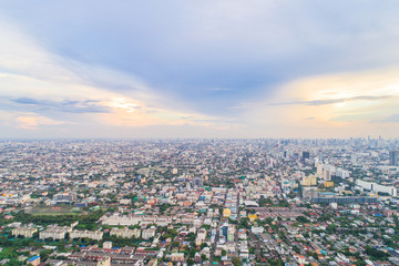 Fototapeta na wymiar Bangkok cityscape many modern building sunset twilight