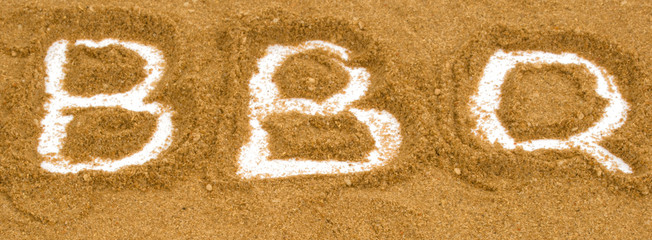 BBQ written with barbecue seasoning