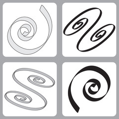 Vector set of icons with springs spirals