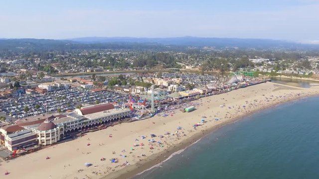 Aerial view of Santa Cruz coastline, California