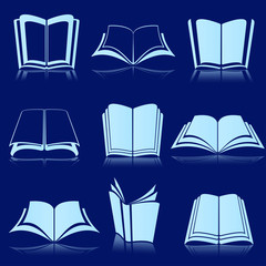 white books with reflection