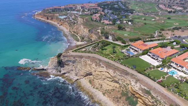 Rancho Palos Verdes coastline aerial view, California