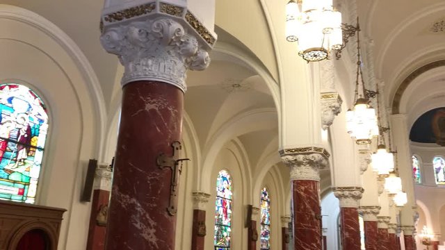 SAN FRANCISCO - AUGUST 6, 2017: Notre Dame des Victoire Church interior