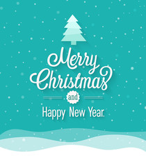 Merry Christmas vintage greeting card.