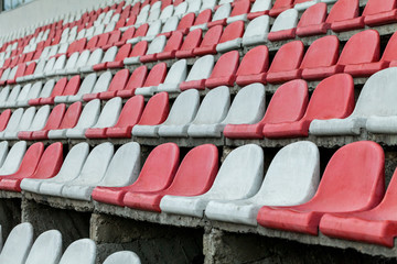 Fototapeta premium Empty seat chairs at stadium
