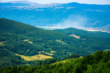 Fototapeta na wymiar view to the Ramsko jezero from the mountain