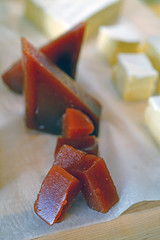 Quince paste on a gourmet cheese board