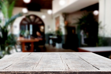 Empty wooden table and room interior decoration background, product montage display, window background