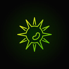 Green bad bacteria vector icon in line style 