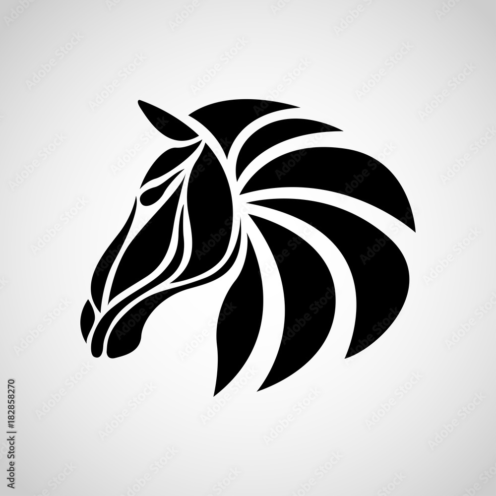 Sticker horse logo vector icon illustration