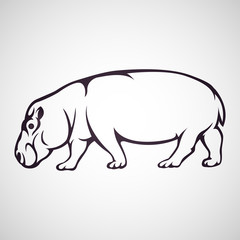 Hippo vector logo icon illustration