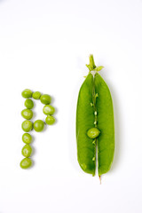 Ripe peas in their pod