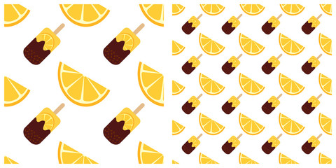 Obraz premium Oranges and products from orange seamless pattern on transparent background