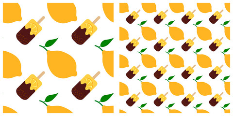 Oranges and products from orange seamless pattern on transparent background