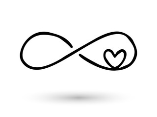 Infinity symbol hand drawn with ink brush