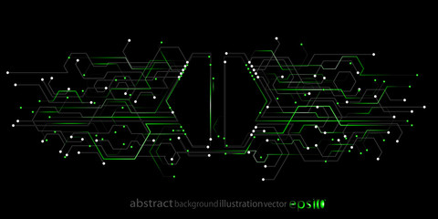 Background abstract geometric from hexagons stripes lines circles in the form of microcircuits