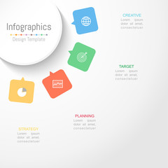 Infographic design elements for your business data with 4 options, parts, steps, timelines or processes. Circle round concept, Vector Illustration.