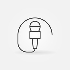 Wired mic vector concept line icon or symbol