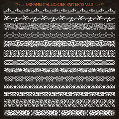 Ornamental border frame line vintage patterns 3 vector