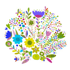 Floral frame, sketch for your design