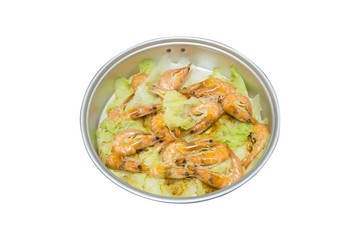 shrimp baked with chinese cabbage