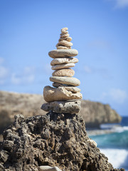 Fototapeta na wymiar balanced pile of pebbles