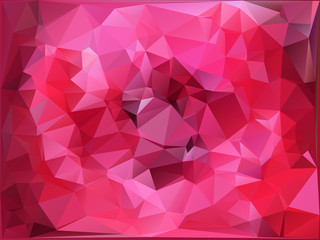 Pink polygonal illustration, which consist of triangles. Geometric background in Origami style with gradient. Triangular design