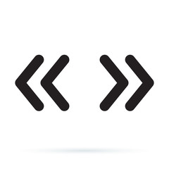 Vector double rounded chevron arrows. Fast forward, skip or next and previous sidebar tab icon.