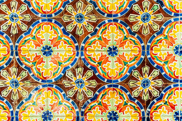 Beautiful Ceramic Wall Texture Pattern In Lisbon, Portugal