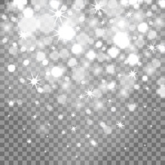 Bokeh lights on the transparent background, vector illustration