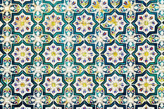 Beautiful Ceramic Wall Texture Pattern In Lisbon, Portugal