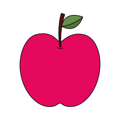 red apple fruit fresh food health icon vector illustration