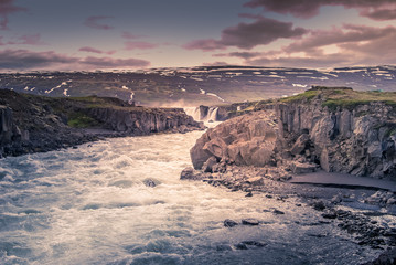 iceland: Waterfall and river