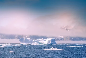 Tuinposter Groenland, arctisch, noordpool: verbazingwekkende ijsberg op de zee, we kunnen dit nog steeds zien voordat de klimaatverandering volledig is © Erwin Barbé