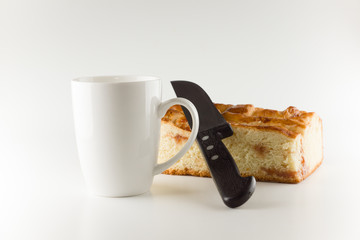 fresh cake with apple filling