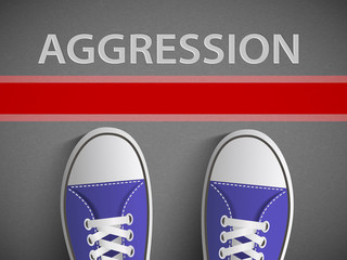 Red line and the word aggression