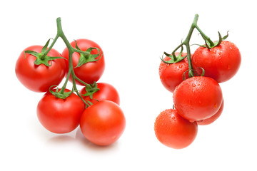 ripe tomatoes isolated on white background